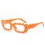 Fashion Orange Frame Transparent Film Pc Gear Edge Square Sunglasses