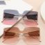 Fashion Golden Frame Tea Powder Tablets Rimless Square Sunglasses