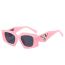 Fashion Pink Frame Transparent Film Pc Diamond Small Frame Sunglasses