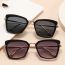 Fashion Black And Red Frame Double Gray Film Pc Large Frame Sunglasses