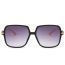 Fashion Black Frame Double Gray Film Pc Square Sunglasses