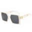 Fashion Jelly Frame Black And Gray Slices Pc Square Large Frame Sunglasses