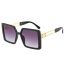 Fashion Jelly Frame Black And Gray Slices Pc Square Large Frame Sunglasses