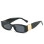 Fashion Black Frame Double Gray Film Pc Square Small Frame Sunglasses