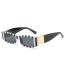 Fashion Leopard Print Frame Black And Gray Pieces Pc Square Small Frame Sunglasses