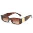 Fashion Leopard Print Framed Tea Slices Pc Square Small Frame Sunglasses