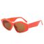 Fashion Orange Framed Tea Slices Pc Polygon Large Frame Sunglasses