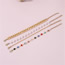 Fashion Gold Alloy Geometric Chain Pearl Children's Anklet Set