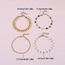 Fashion Gold Alloy Geometric Chain Pearl Children's Anklet Set