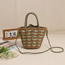 Fashion Color Crossbody Basket Green Straw Large-capacity Drawstring Crossbody Bag