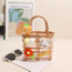 Fashion Jelly Cartoon Panda Yellow Pvc Three-dimensional Cartoon Plaid Large Capacity Handbag