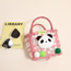 Fashion Jelly Cartoon Panda Pink Pvc Three-dimensional Cartoon Plaid Large Capacity Handbag