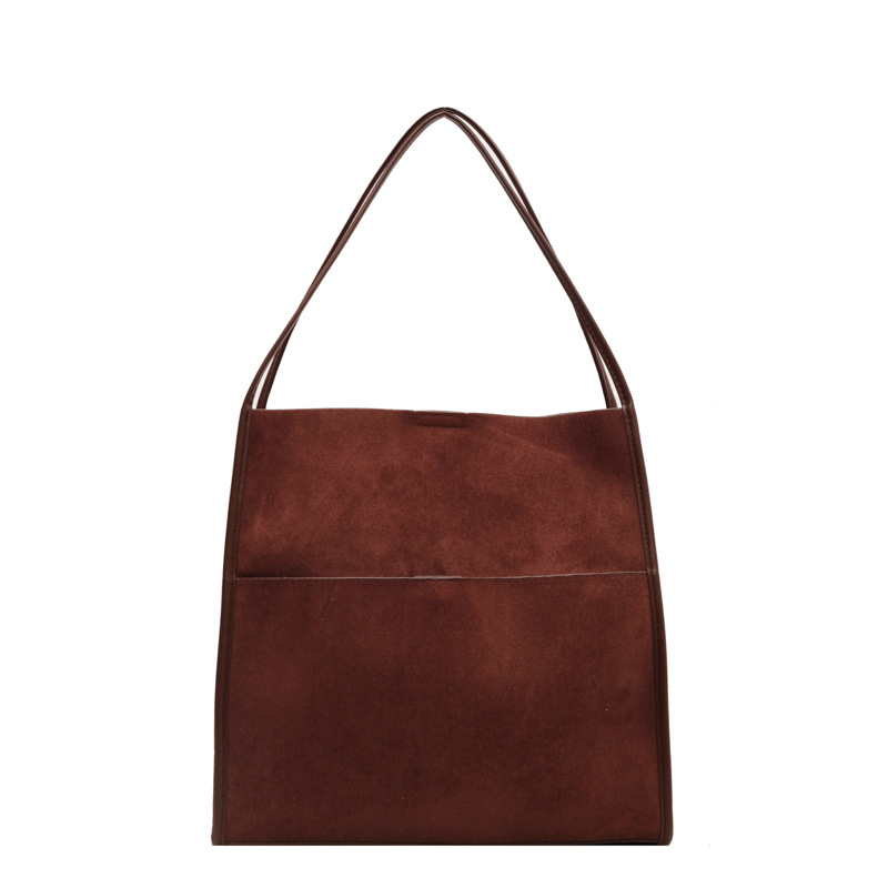 Fashion Coffee Color Pu Large Capacity Shoulder Bag