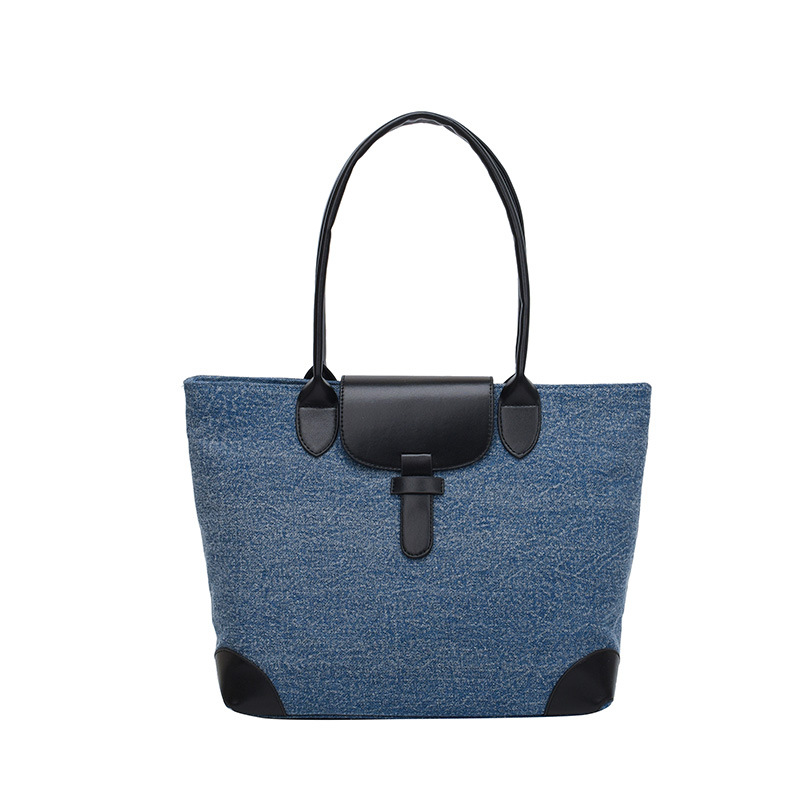 Fashion Light Blue Denim Large Capacity Shoulder Bag