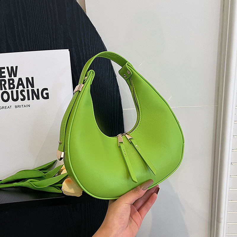 Fashion Green Pu Large Capacity Handbag
