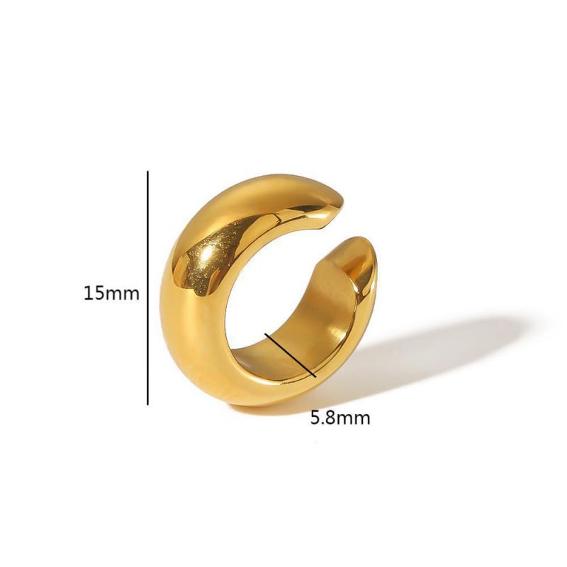 Fashion Golden 3 Stainless Steel C-shaped Ear Clip