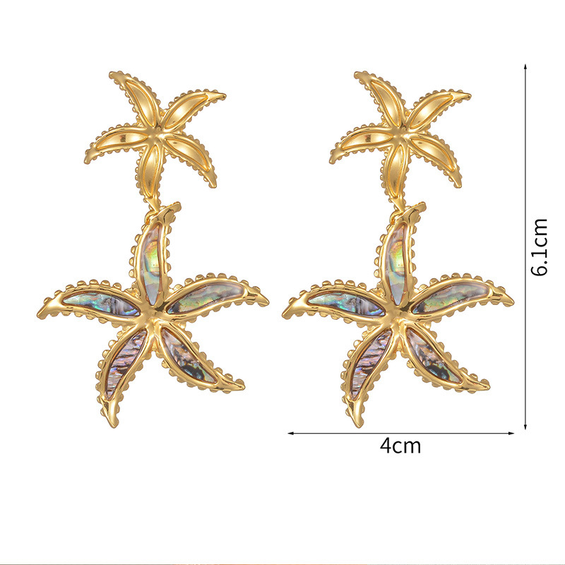 Fashion Leaves Stainless Steel Shell Leaf Earrings