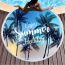 Fashion Sunset Coconut Tree A8 Polyester Printed Round Picnic Mat