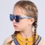 Fashion Dark Blue Frame Blue Legs Ac Rice Nail Children's Square Sunglasses