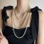 Fashion Gold Multi-layered Pearl Bead Necklace