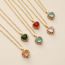 Fashion 6# Green Copper Inlaid Zirconium Love Necklace