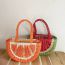 Fashion Orange Straw Children's Orange Handbag