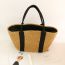 Fashion Brown Straw Large Capacity Handbag