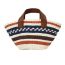 Fashion Smooth Coffee White Contrast Stripe Large Capacity Tote Bag
