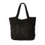 Fashion Black Cotton Rope Woven Large Capacity Shoulder Bag