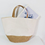 Fashion Off White Canvas Spliced Straw Large-capacity Handbag