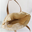 Fashion Light Brown Canvas Spliced Straw Large-capacity Handbag