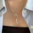 Fashion Silver Bow Necklace Copper Diamond Bow Necklace