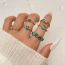Fashion 9# Alloy Diamond Geometric Ring Set