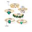 Fashion 9# Alloy Diamond Geometric Ring Set