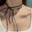 Fashion Gold Metal Bow Tie Necklace