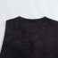 Fashion Black Satin Disc-button Sleeveless Vest