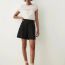 Fashion Black Drapey Pleated High-waisted Shorts