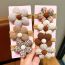 Fashion 8# Coffee Color Light Version Flower Hair Rope Fabric Flower Children's Hair Rope