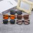 Fashion Champagne Framed Tea Slices (polarized Film Pc Square Large Frame Sunglasses