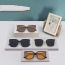 Fashion Champagne Framed Tea Slices (polarized Film) Pc Large Frame Sunglasses