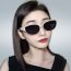 Fashion Black Frame Gray Film (polarized Film) Pc Cat Eye Sunglasses