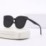 Fashion Translucent Gray Film (ordinary Film) Pc Large Frame Sunglasses