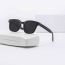 Fashion Black Frame Gray Film (ordinary Film) Pc Square Large Frame Sunglasses