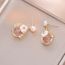Fashion Gold Copper Geometric Flower Earrings