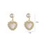 Fashion Gold Copper Diamond Love Earrings