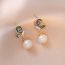 Fashion Gold Copper Pearl Butterfly Earrings
