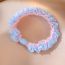 Fashion Pink Cyan Fabric Pleated Lace Hair Tie