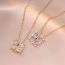 Fashion Pink Love Necklace Titanium Steel Diamond Quatrefoil Necklace