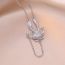 Fashion Gold Titanium Steel Diamond Rabbit Necklace
