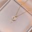 Fashion Gold Titanium Steel Diamond Love Key Necklace